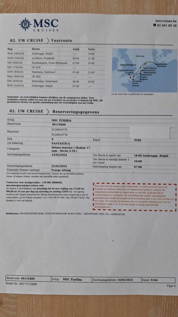 Cruisetoer-E-ticket-MSC Cruises